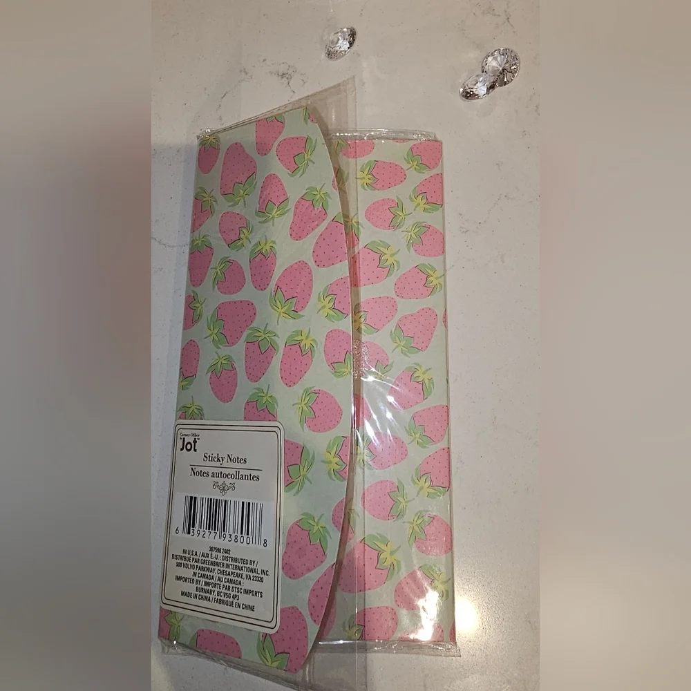 Strawberry & Pink Theme Stationary/Sticky Note Gift Set (4 piece)